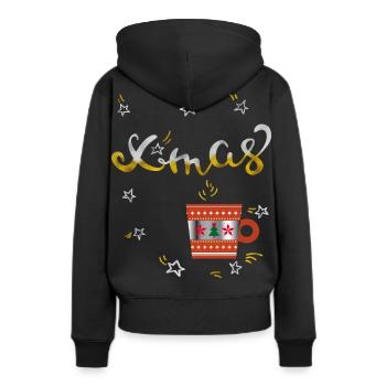 Café de l’Avent - Sweat à capuche Premium bio Femme - noir - Dos - Julia (174cm)