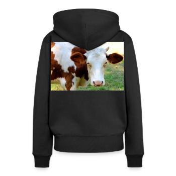 Affiche de vache - Sweat à capuche Premium bio Femme - noir - Dos - Julia (174cm)
