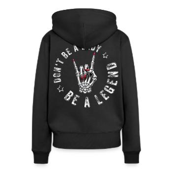 Devils Horns Metal Don’t Be A Lady Festival Saying - Sweat à capuche Premium bio Femme - noir - Dos - Julia (174cm)