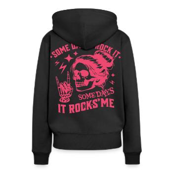 some days i rock it somedays it rocks me festival - Women’s Premium Organic Hoodie - black - Back - Julia (174cm)