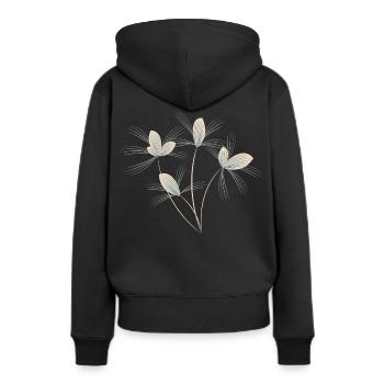 Bouquet de fleurs - Sweat à capuche Premium bio Femme - noir - Dos - Julia (174cm)