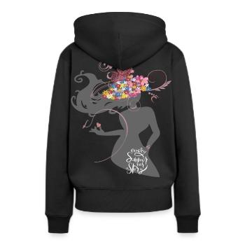 Girl Sommer - Frauen Premium Bio Hoodie - Schwarz - Hinten - Julia (174cm)