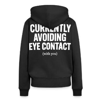 Pas de contact visuel - Sweat à capuche Premium bio Femme - noir - Dos - Julia (174cm)