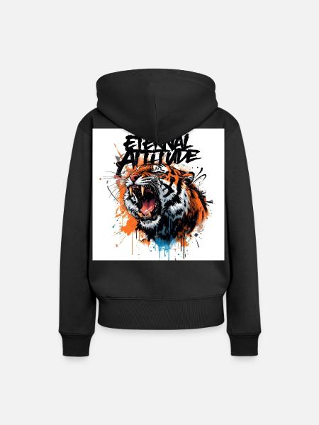 Ewige Tiger-Pose - Frauen Premium Bio Hoodie - Schwarz
