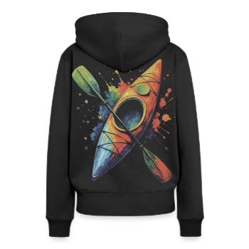 Kayak coloré - sports aquatiques Splash Art - Sweat à capuche Premium bio Femme - noir - Dos - Julia (174cm)