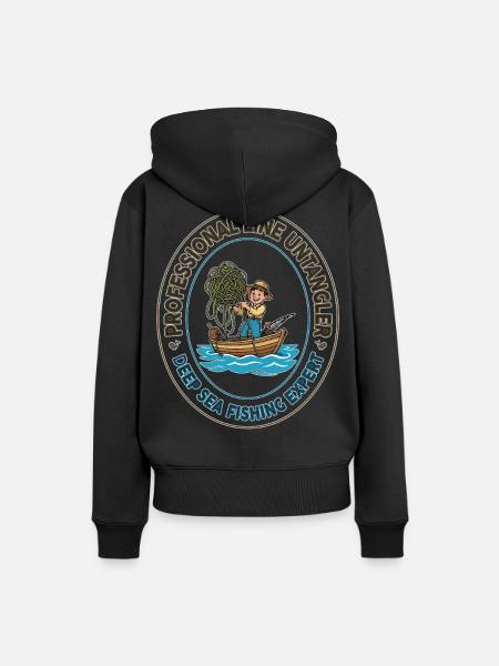 Tiefseelinien-Entangler-Fleck - Frauen Premium Bio Hoodie - Schwarz
