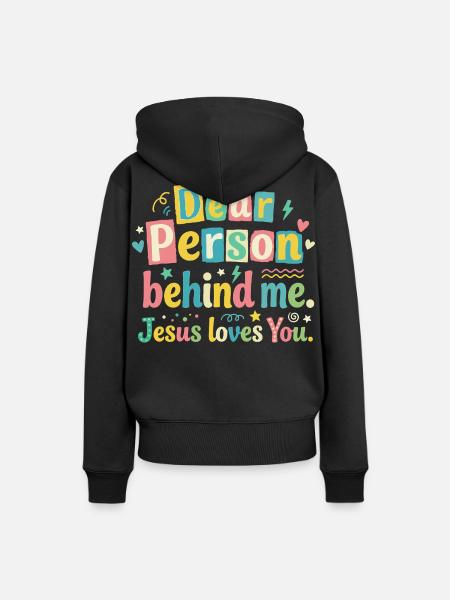 Jesus liebt dich positive Botschaft - Frauen Premium Bio Hoodie - Schwarz