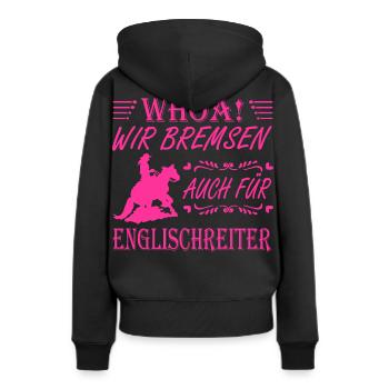 WHOA We Brake for English Riders Sliding Stop - Women’s Premium Organic Hoodie - black - Back - Julia (174cm)