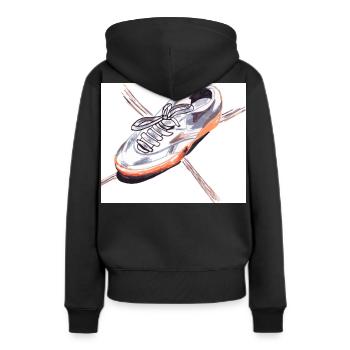 On the go: sketches and strokes of a sneaker - Women’s Premium Organic Hoodie - black - Back - Julia (174cm)