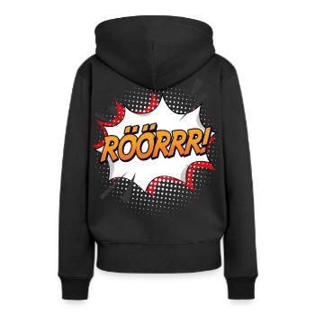 Rröööörrrrr - Frauen Premium Bio Hoodie - Schwarz - Hinten - Julia (174cm)