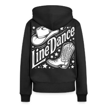 Line Dance Western Logo - Frauen Premium Bio Hoodie - Schwarz - Hinten - Julia (174cm)
