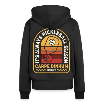 It's Always Pickleball Season - Frauen Premium Bio Hoodie - Schwarz - Hinten - Julia (174cm)