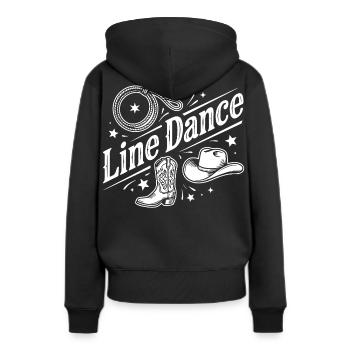 Line Dance Western Motiv - Frauen Premium Bio Hoodie - Schwarz - Hinten - Julia (174cm)