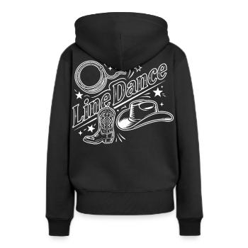 Line Dance Country Western Motiv - Frauen Premium Bio Hoodie - Schwarz - Hinten - Julia (174cm)