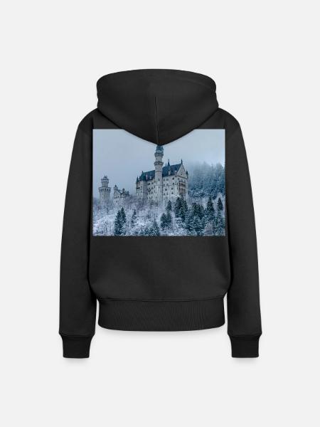 Schloss - Frauen Premium Bio Hoodie - Schwarz