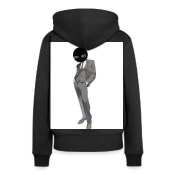 Man In Suit - Women’s Premium Organic Hoodie - black - Back - Julia (174cm)