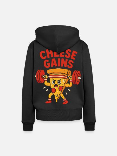 Käsig, kräftig, krass - Frauen Premium Bio Hoodie - Schwarz