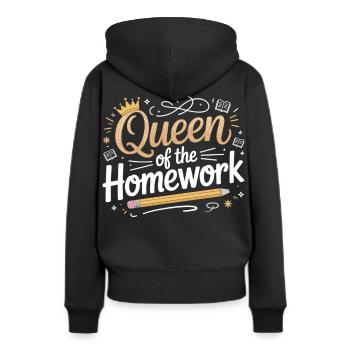 Chemise Reine des devoirs - Sweat à capuche Premium bio Femme - noir - Dos - Julia (174cm)