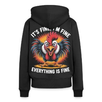 Chemise de poulet Funny Chaos - Sweat à capuche Premium bio Femme - noir - Dos - Julia (174cm)
