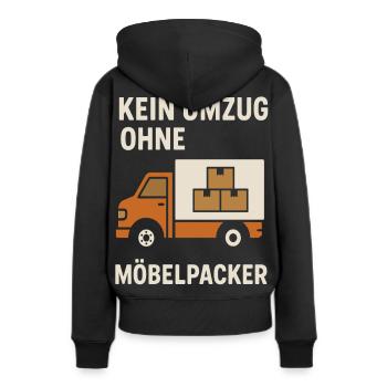 Umzug Möbelpacker Wohnung Helfer Unternehmen - Frauen Premium Bio Hoodie - Schwarz - Hinten - Julia (174cm)
