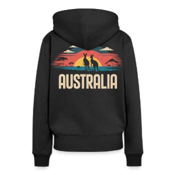 L’Australie avec des kangourous dans l’outback - Sweat à capuche Premium bio Femme - noir - Dos - Julia (174cm)