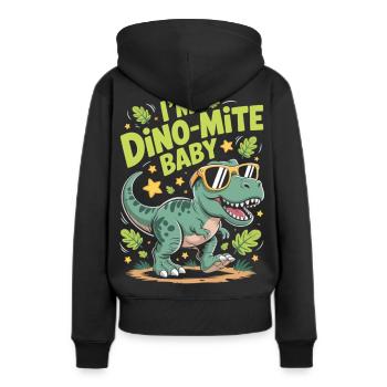 Chemise pour bébé Dino-Mite - Sweat à capuche Premium bio Femme - noir - Dos - Julia (174cm)