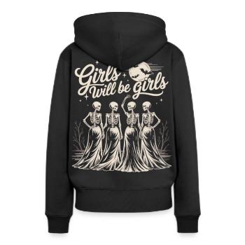 Girls Will Be Girls Chemise d’Halloween - Sweat à capuche Premium bio Femme - noir - Dos - Julia (174cm)