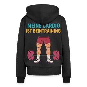 Fitness Gym Leg Day Sprüche Lustige Beintraining - Frauen Premium Bio Hoodie - Schwarz - Hinten - Julia (174cm)