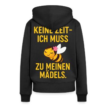 Le dicton de la fille abeille - Sweat à capuche Premium bio Femme - noir - Dos - Julia (174cm)