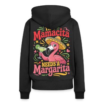 Mamacita Margarita Chemise Flamingo - Sweat à capuche Premium bio Femme - noir - Dos - Julia (174cm)