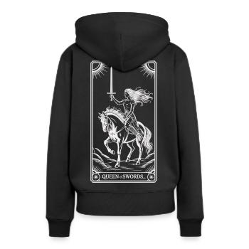 Königin der Schwerter Tarotkarte - Frauen Premium Bio Hoodie - Schwarz - Hinten - Julia (174cm)