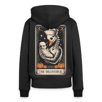 Skeleton Goose with Baby Halloween Shirt - Women’s Premium Organic Hoodie - black - Back - Julia (174cm)