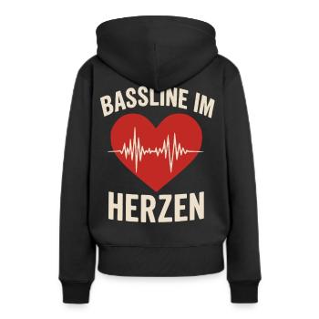 Bassline at Heart Music Festival Chemise EDM House - Sweat à capuche Premium bio Femme - noir - Dos - Julia (174cm)