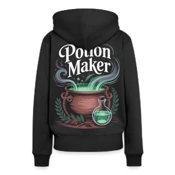 T-shirt brasseur de potion magique - Sweat à capuche Premium bio Femme - noir - Dos - Julia (174cm)