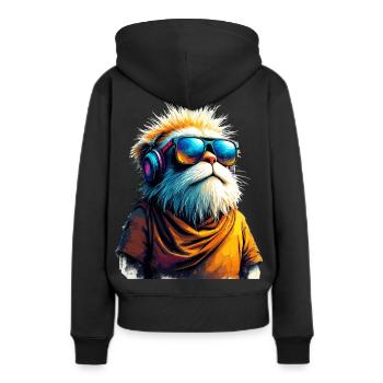 Dj suricate avec lunettes de soleil T-Shirt - Sweat à capuche Premium bio Femme - noir - Dos - Julia (174cm)