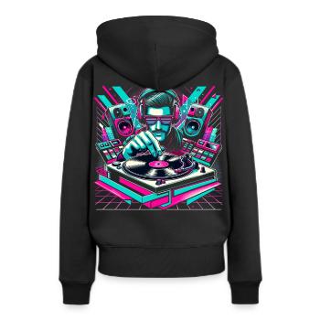 Music Design Disco Music Festival Chemise EDM House - Sweat à capuche Premium bio Femme - noir - Dos - Julia (174cm)