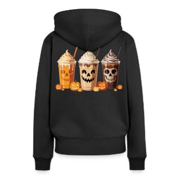 T-shirt boissons d’Halloween - Sweat à capuche Premium bio Femme - noir - Dos - Julia (174cm)