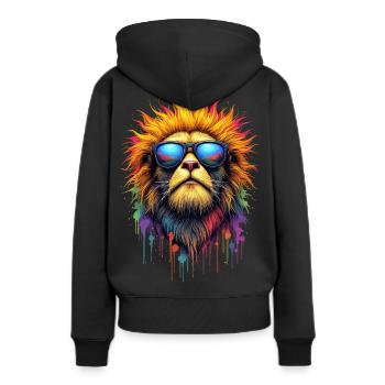 Dj Suricate chat avec lunettes de soleil T-Shirt - Sweat à capuche Premium bio Femme - noir - Dos - Julia (174cm)