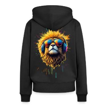 Dj Suricate chat avec lunettes de soleil T-Shirt - Sweat à capuche Premium bio Femme - noir - Dos - Julia (174cm)