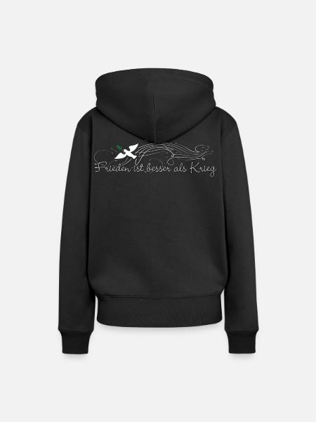 Frieden ist besser als Krieg - Frauen Premium Bio Hoodie - Schwarz
