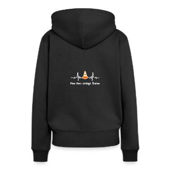 Mein Herz schlägt Slalom Motorsport - Frauen Premium Bio Hoodie - Schwarz - Hinten - Julia (174cm)