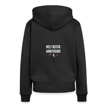 Welt Bester Arbeitgeber - Geschenke für Chefs - Frauen Premium Bio Hoodie - Schwarz - Hinten - Julia (174cm)