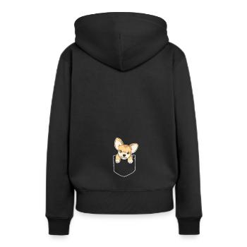 Cadeau Chihuahua Chien Pocket Pocket Chien - Sweat à capuche Premium bio Femme - noir - Dos - Julia (174cm)