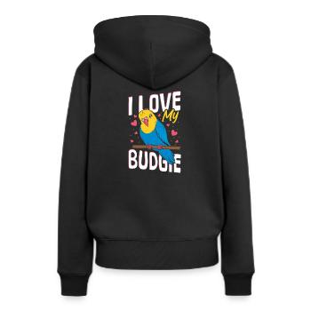 Wellensittich Care Sprechender Vogel Wellensittich - Frauen Premium Bio Hoodie - Schwarz - Hinten - Julia (174cm)