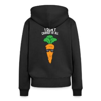 Carotte - Je ne carotte pas du tout - Sweat à capuche Premium bio Femme - noir - Dos - Julia (174cm)