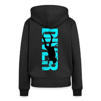 Tauchen Diver Scuba Diver Free Dive - Frauen Premium Bio Hoodie - Schwarz - Hinten - Julia (174cm)