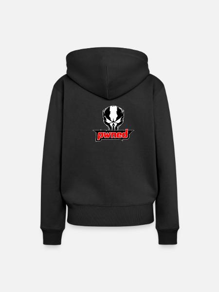 "Pwned" Power Apparel Totenkopf - Frauen Premium Bio Hoodie - Schwarz