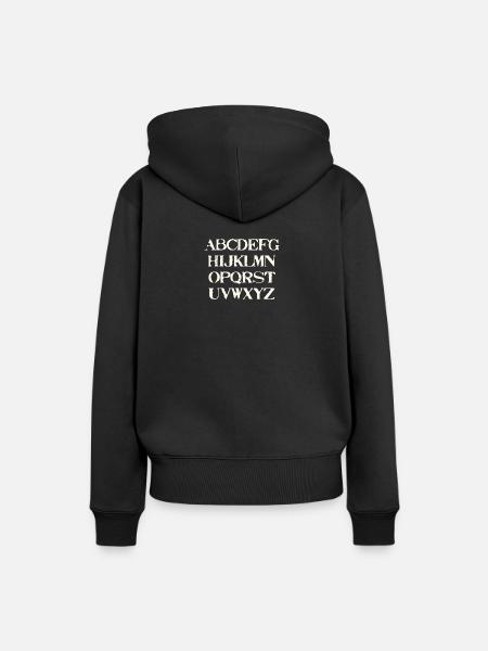 ABC Geschenkidee Alphabet - Frauen Premium Bio Hoodie - Schwarz