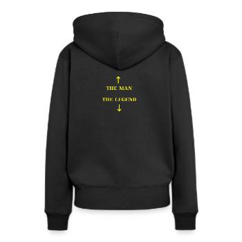 L’Homme La Légende : idée cadeau amusante pour homme - Sweat à capuche Premium bio Femme - noir - Dos - Julia (174cm)