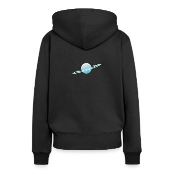Illustration cool de la planète Uranus - Sweat à capuche Premium bio Femme - noir - Dos - Julia (174cm)
